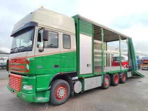 DAF FAK XF95.430 8x2 Super SuperSpaceCab Euro3 - CurtainSider 7.31m + Ramp 16T - MachineTransporter - 6 Persons (V558)