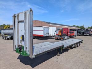 Pacton SXD3 3-Assen - Semi Dieplader - Hydr. Steunpoten - Traanplaat vloer - 3e as naloop gestuurd