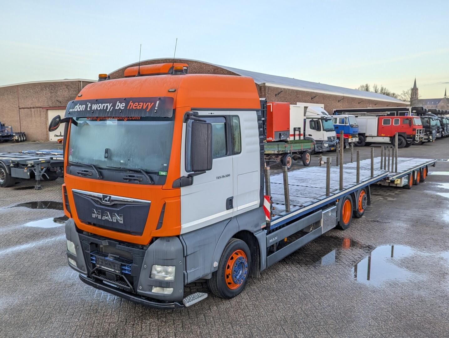 MAN TGX 26.500 6x2/4 LL Euro6 - Retarder + Recker FZ3 3-Axle Trailer - Extendable | Trucks | Autotransporter