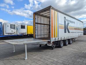 Burg BPO 12-27 SKNXX Semi Low Loader 3-Axles BPW - Sliding tarpaulin / Sliding roof / Lifting roof - Hydraulic ramp 9000KG