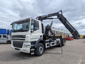 DAF CF85.410 6x4 Daycab Euro5 EEV - Hiab Hooklift + Hiab 166E-2 DUO - Catch jaw