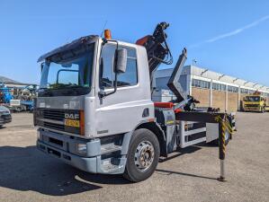 DAF 75.240 4x2 Daycab Euro1 - Hooklift 14T + Palfinger PK11000 - Remote control