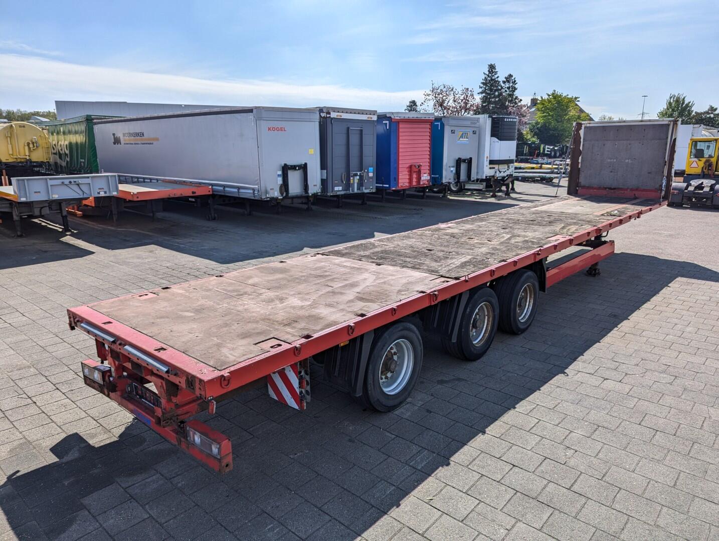 Krone SD 3-Assen BPW - OpenLaadbak - StuurAs - Twistlocks - KooiAap Aansluiting | Trailers | Platte bak
