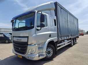 DAF CF 400 FAN 6x2/4 SpaceCab Euro6A - Schuifzeilenbak 7.7m + Laadklep 2000kg - HH Vloer - AanhangerKoppeling