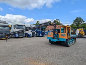 Morooka MST-1100 Track dumper / Tool carrier - Flat tipper + Hiab 026 T3 Crane - Komatsu 6Cil