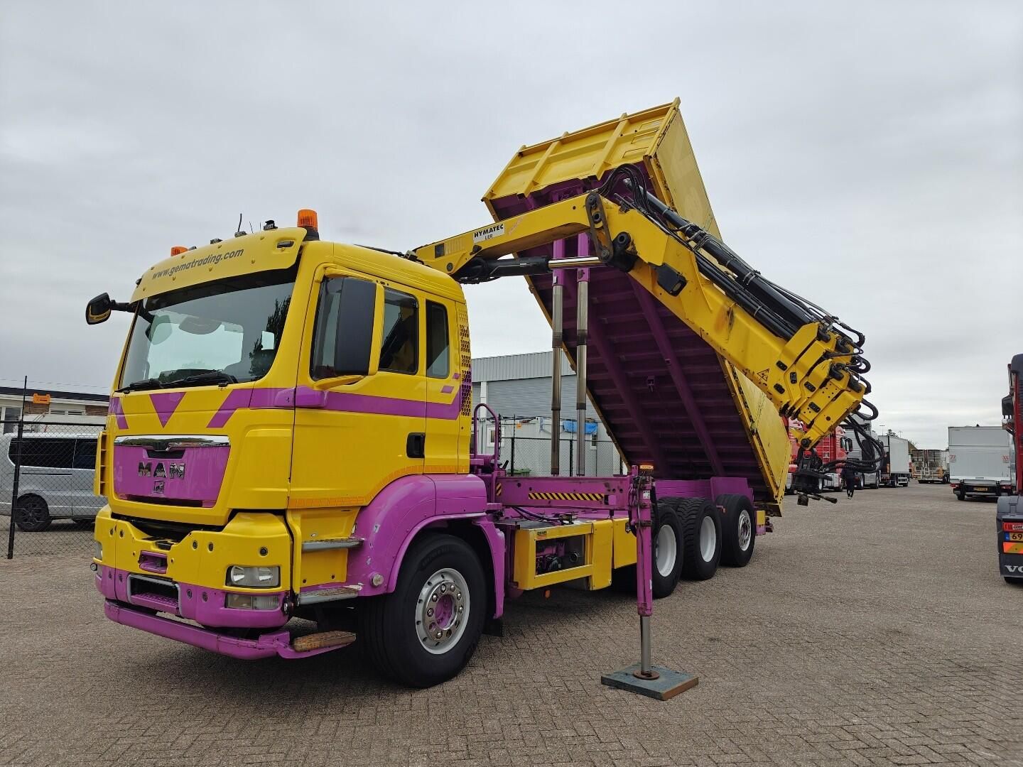 MAN TGS 35.440 8x4/4 Dagcabine Euro5 - Hymatec Kipper + Hiab 166 ES-4 Pro - Alcoa - 02/2026 APK | Vrachtwagens | Kipper