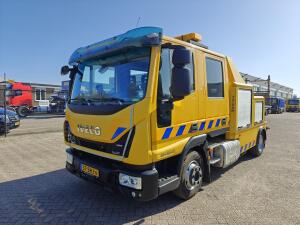 Iveco 80E190 EuroCargo 4x2 Euro6A Dubbele cab 7 pers. - Falkom FAW2000 + Lier 3600kg - Afstandsbediening