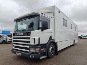 Scania P94 Euro3 - Camper/Office/TinyHome - Airco's - Toilet - Standkachel - Hydr. Steunpoten - Vollucht