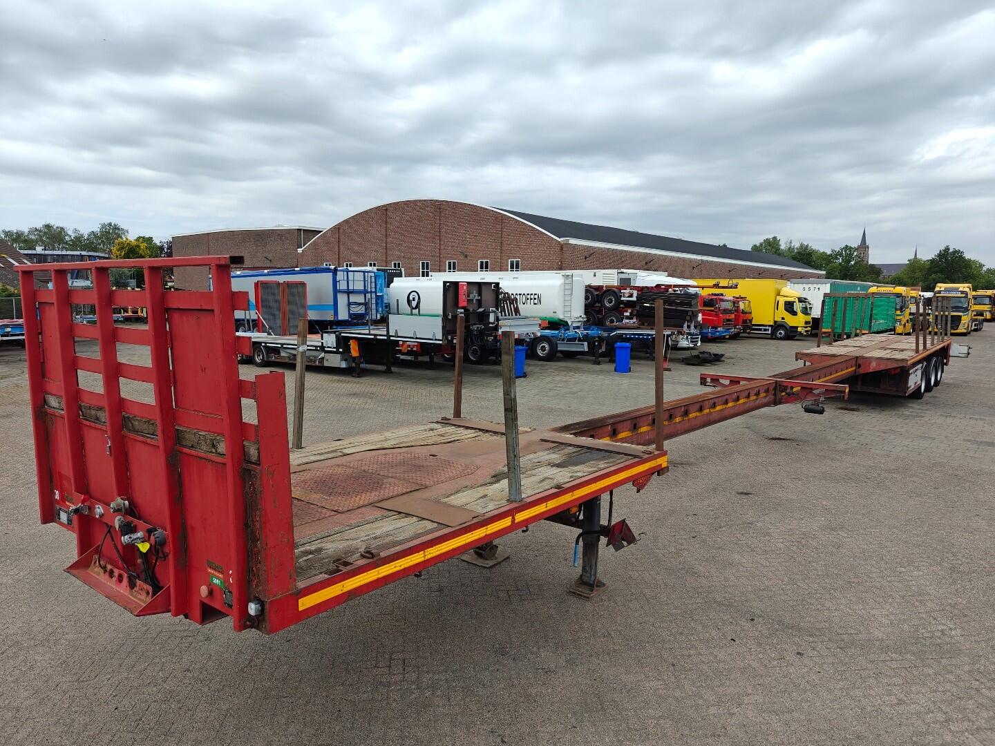 Broshuis 3 AOU-48 EU 29m (Dubbel) UitSchuifBaar 15.4m - StuurAssen (Afstandbediening) - HH Vloer - SAF Assen TrommelRem - APK 02/2027 | Trailers | Open laadbak