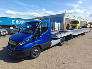 Iveco 40C21 4x2 Hi Matic 3zits Euro6D + VeldHuizen 10T 13,60 M - Rampen Luchtbediend - 3600 KG Lier Afstandbediening - TOP!