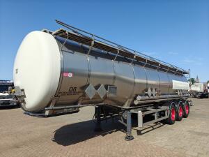 Burg BPO 12-27 Z 32.620L - ADR FL/AT - RVS Tank - BPW Trommel - 3 Compartimenten - TOP! - 07/2027 APK