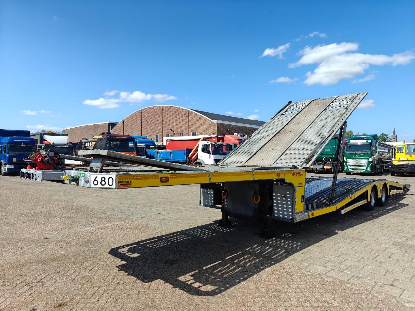 Aksoylu 2 AXLE SEMI TRAILER AutoTransporter 4 Lader - 4300 KG Lier + Remote - HefDek - FullyEquipped 02/2027 APK | Trailers | Autotransporter