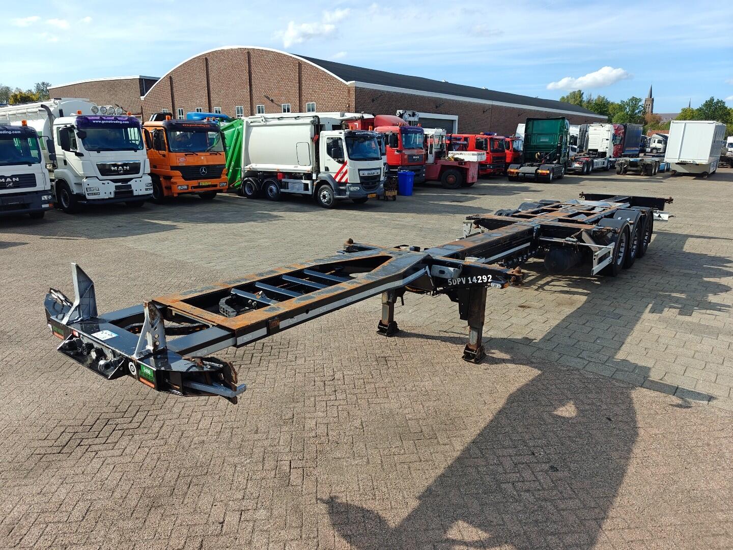 Pacton TXC343 MULTI - ADR - RVS lekbak - 3x Uitschuifbaar - Valx Schijfrem - LiftAs - 20FT SWAP | Trailers | Containertransport