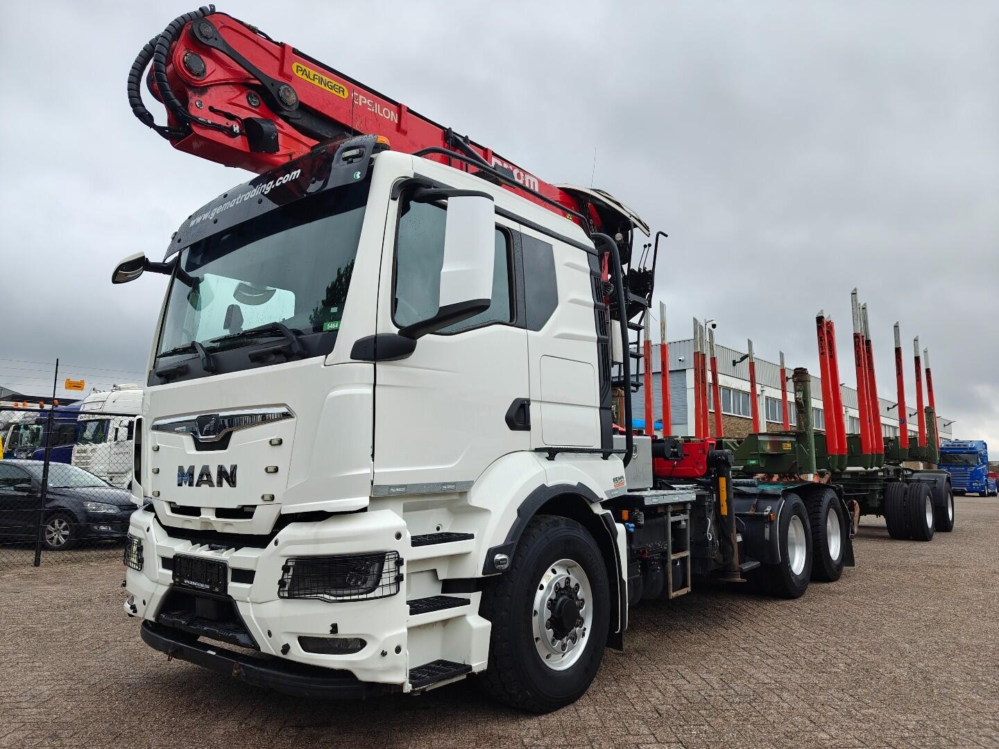 MAN TGS 33.510 6x6 HydroDrive SlaapCab Euro6D + Palfinger Epsilon S270L + Doll ExtenableMultiFrame + Doll M2R-10 JeepDolly SelfSteering - Belgium Registration | Trekkers | Houtvoertuig